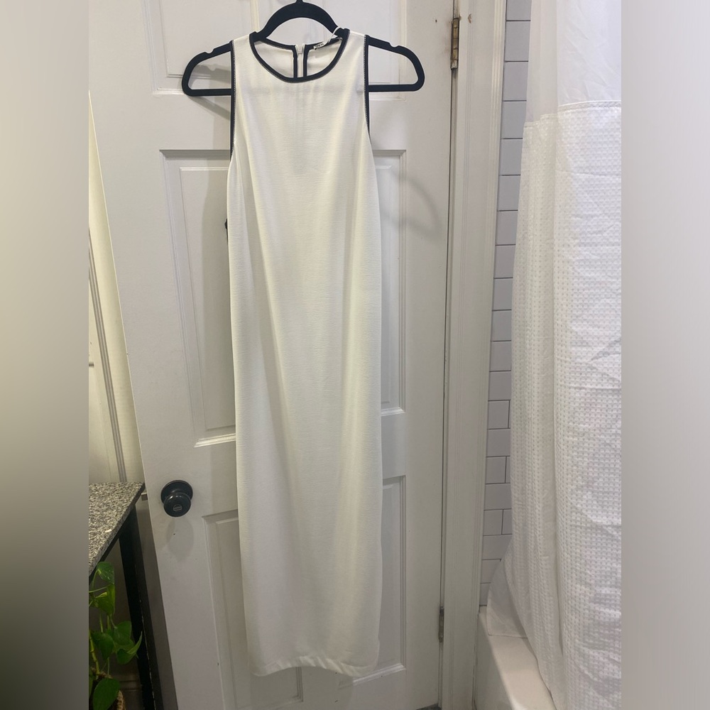 Zara - NWT - Gorgeous Long B&W High Contrast Modern Crepe Dress 🎹🎲🎬🤍🖤